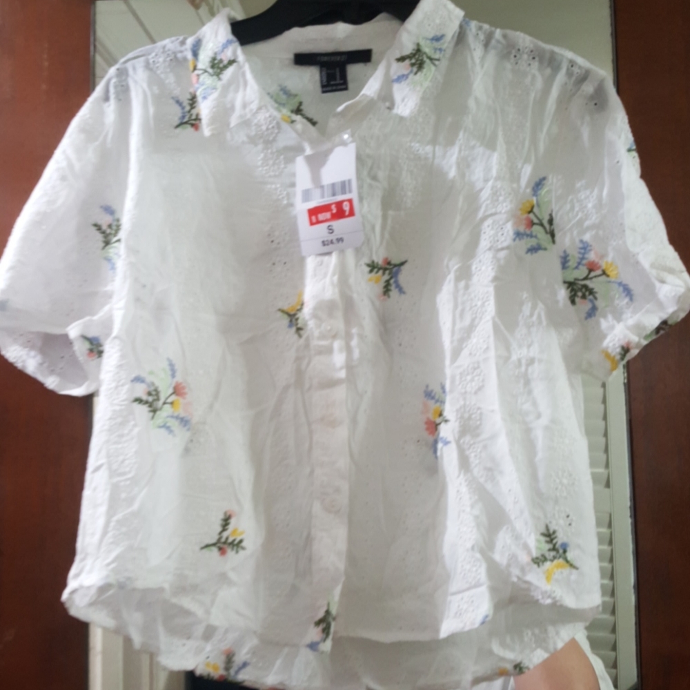 Forever 21 floral button up top